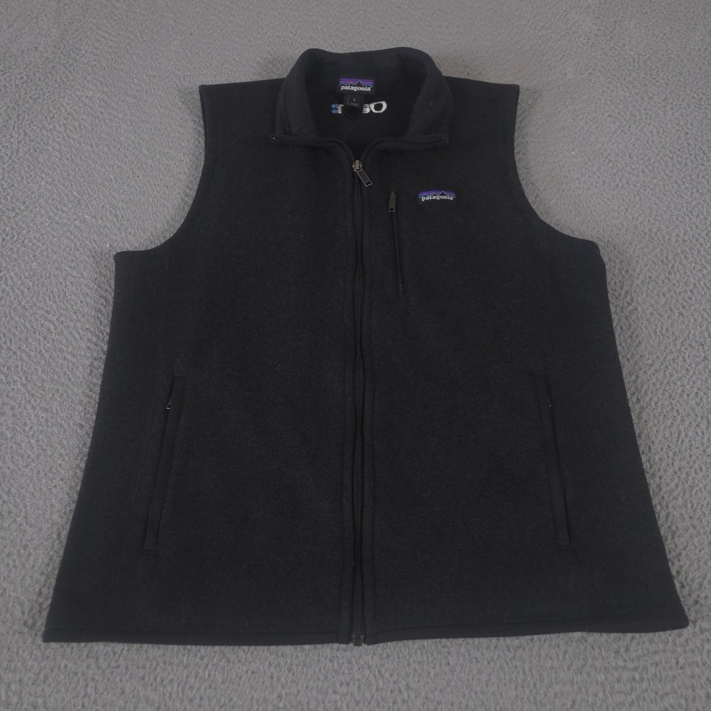 Patagonia Vest Mens Large Black Better Sweater Full Zip Fleece Oath‎ Logo Layer